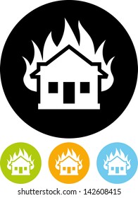 House on fire vector icon