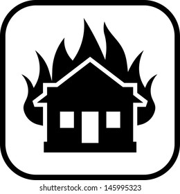 House on fire vector icon