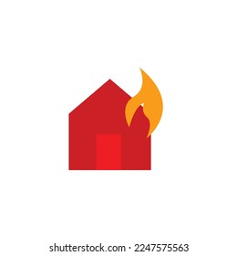 house on fire vector icon fire fighter rescue disaster