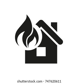 house on fire vector icon