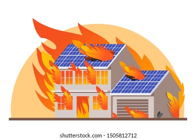 House on fire vector illustration design. A disaster and rescur element.  Can be used for web and mobile development. Suitable for infographic