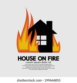 House On Fire Vector Illustration