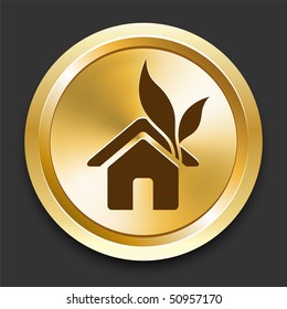 House on Golden Internet Button Ilustración original