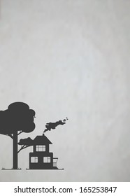 House on the grey background