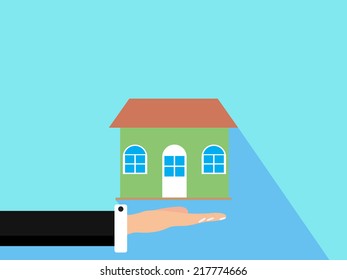 house on hand icon