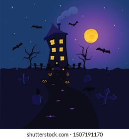 House on Happy Halloween night