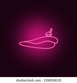 house on a hill icon. Elements of Park and landscape in neon style icons. Simple icon for websites, web design, mobile app, info graphics