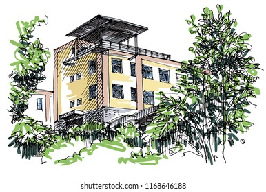 House on the hill sketch