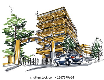 House on the hill sketch