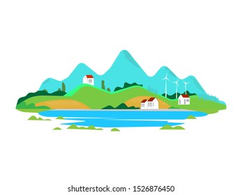 House on the Hill -  vector illustration