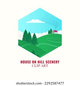 house hill vector scenery