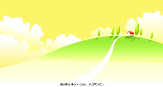House on a landscape