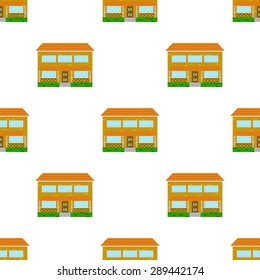 House on a light background, seamless image