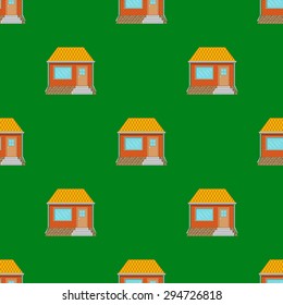 House on a light background, seamless image