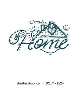 House on nature, illustration