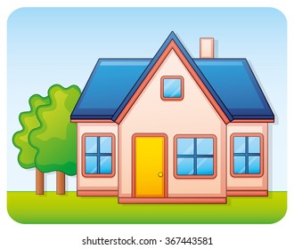 House on a summer background.