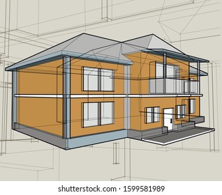Of the house on top of the background drawings