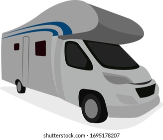 House on wheel, illustration, vector on white background