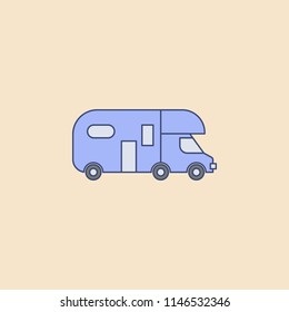 House on wheels field outline icon. Camper. Element of outdoor recreation icon for mobile concept and web apps. Field outline House on wheels icon can be used for web and mobile
