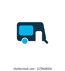 House on wheels icon colored symbol. Premium quality isolated caravan element in trendy style.