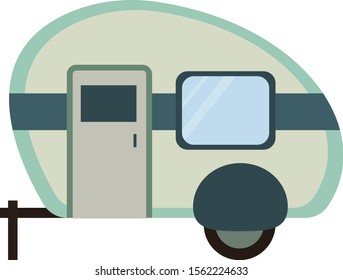 House on wheels, illustration, vector on white background.