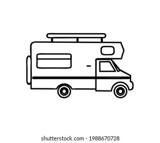 House on wheels. Live on wheels. Cartoon. Vector illustration.