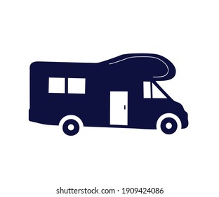 House on wheels. Mobile home on a white background. Vector illustration.