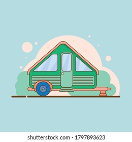 House on wheels, trailer icon. Simple colored vector of for ui, website or mobile application