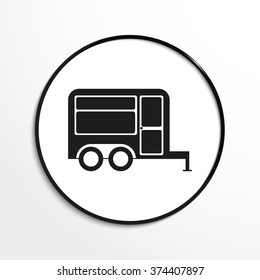 House on wheels. Vector icon.