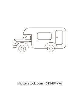 House on wheels on the white background. Vector illustration