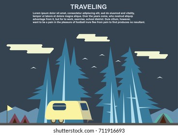 house on wheels in the woods