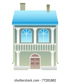 Casa de fondo blanco.