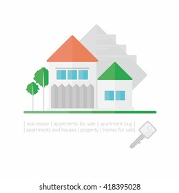 House on a white background with letters.
