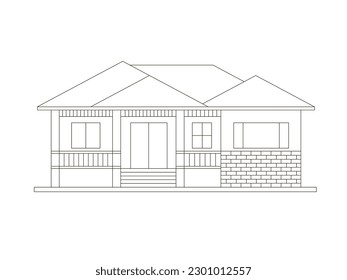 house on white background. vector illustration.