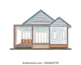 house on white background. vector illustration.
