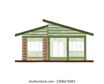 house on white background. vector illustration.