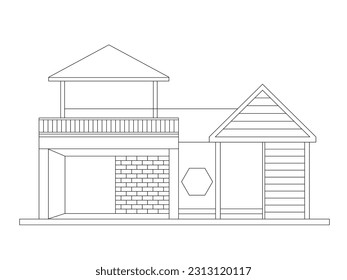 house on white background. vector illustration.