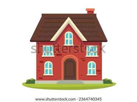 house on white isolated bacground, flat vector
