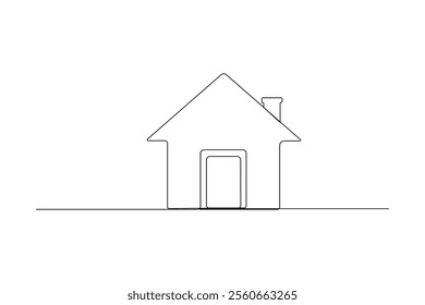 House one continuous line drawing of house icon Vector illustration