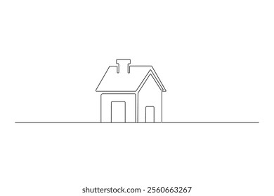 House one continuous line drawing of house icon Vector illustration