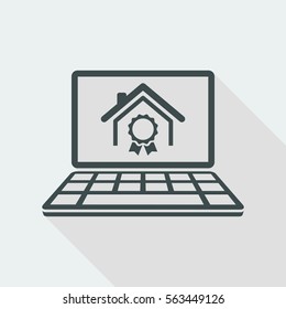 House - Online certificate - Vector flat icon