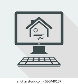 House - Online certificate - Vector flat icon
