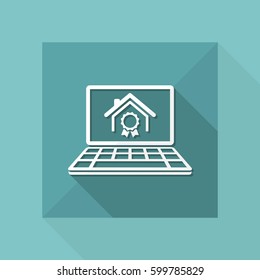 House - Online certificate - Vector flat icon