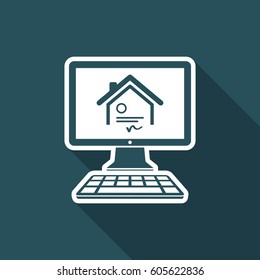 House - Online certificate - Vector flat icon
