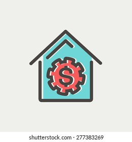 Línea delgada de icono de pago en línea para web y móvil, moderno diseño minimalista plano. Icono del vector con contorno gris oscuro y color de desplazamiento en fondo gris claro.