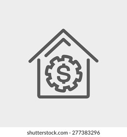 House online payment icon thin line for web and mobile, modern minimalistic flat design. Vector dark grey icon on light grey background.