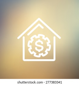 House online payment icon thin line for web and mobile, modern minimalistic flat design. Vector white icon on gradient mesh background.