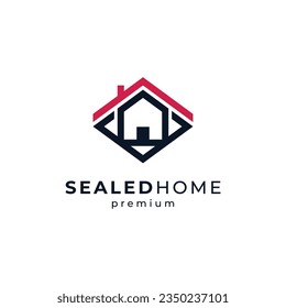 house in an open box for house raffle logo design