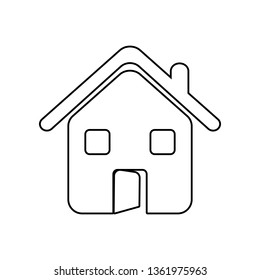 house with an open door icon. Element of zoo for mobile concept and web apps icon. Outline, thin line icon for website design and development, app development