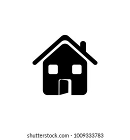 house with an open door icon. Elements of real estate transactions icon for concept and web apps. Illustration  icon for website design and development, app development on white background